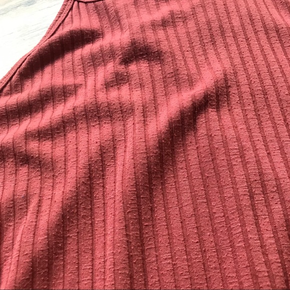 Rusty Red Ribbed Tank Top Racerback Style - Picture 2 of 6